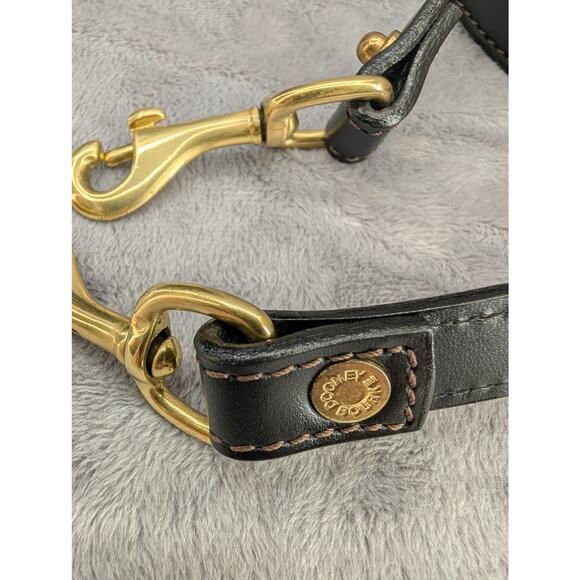 Vtg Dooney & Bourke Cabriolet Cloth Leather Black top handle made in USA satchel - Picture 3 of 13